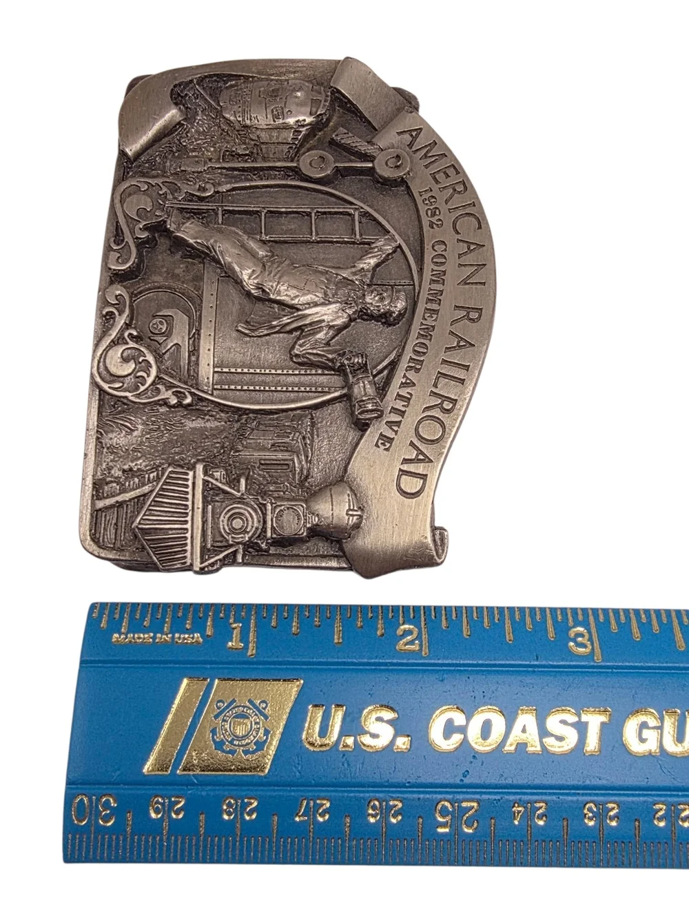 Vintage 1982 Arroyo American Railroad Train Conductor Commemorative Belt Buckle